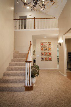 carpeted stairs - entryway to home - The Ranch at Dove Tree