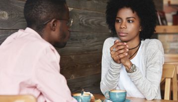 How to Talk to a New Partner about Your Addiction, Dating In Early Recovery, Relationships After Addiction, young African American couple talking